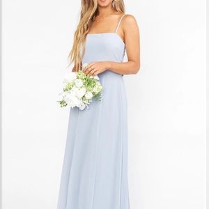 COPY - Lauren Tie Maxi Dress ~ Steel Blue Chiffon - Size M -